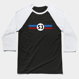 Herbie 53 Classic Racing Car 1963 Circle Logo #1 Baseball T-Shirt